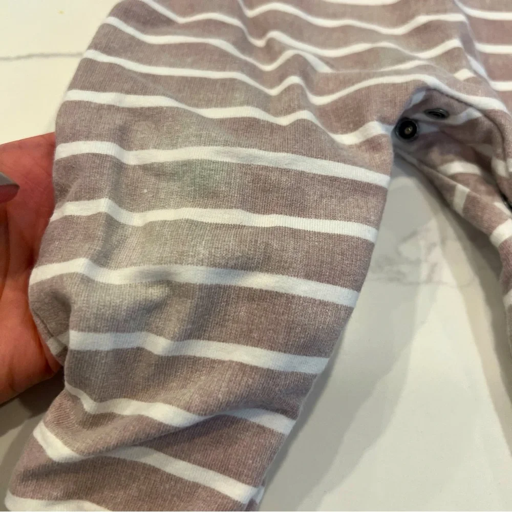 MILES THE LABEL BABY‎ Long Sleeve Striped Romper, Pink, 18m